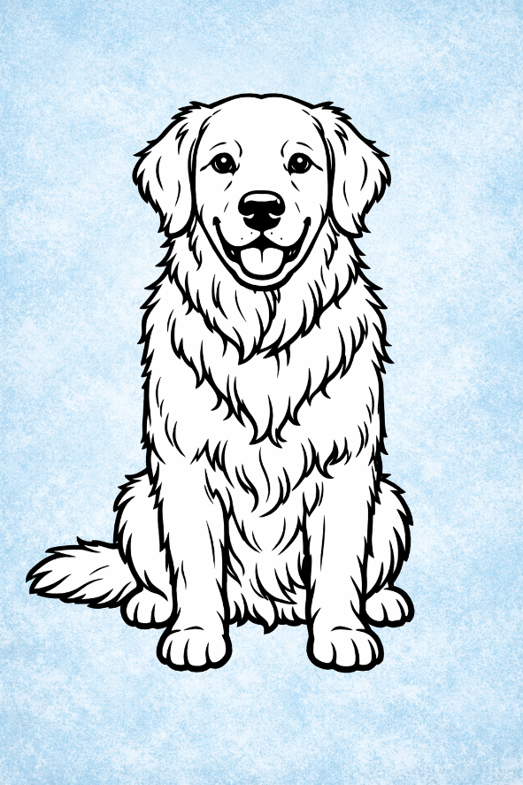 Illustration of a golden retriever